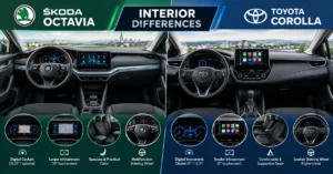 Skoda Octavia vs Toyota Corolla intirior diffrences