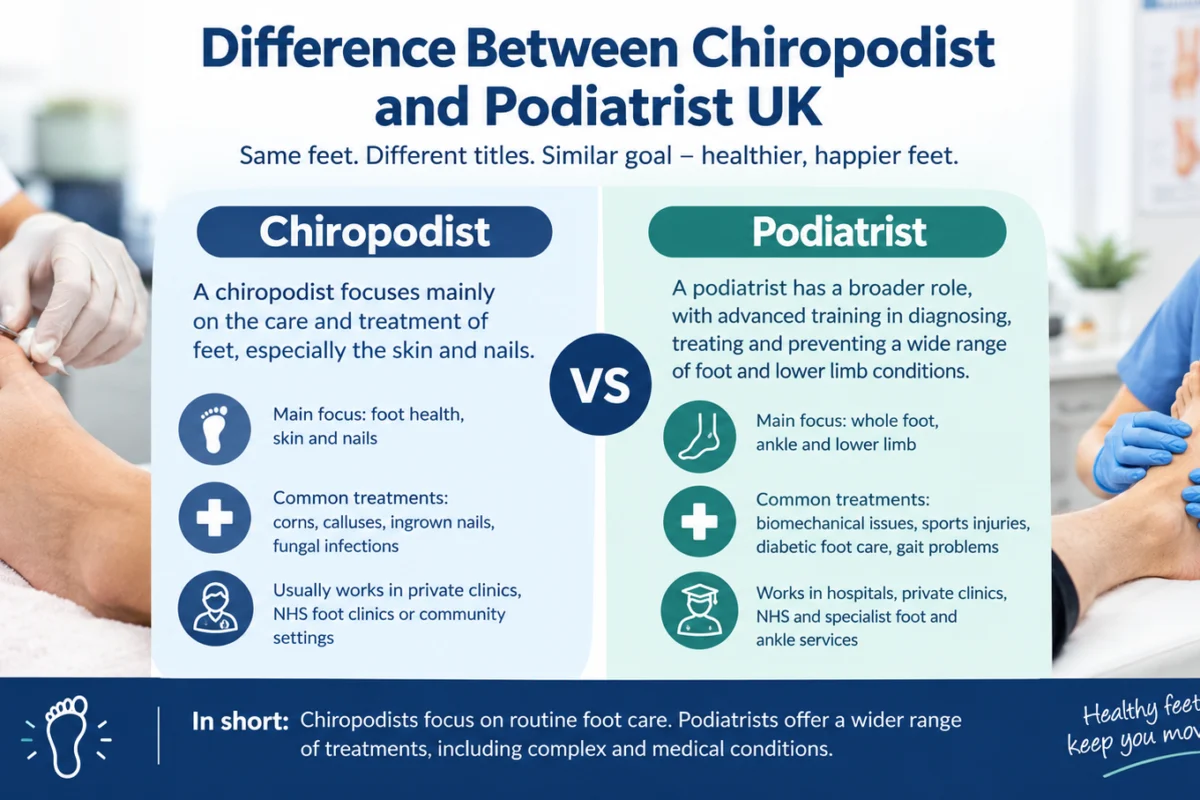 difference between chiropodist and podiatrist UK